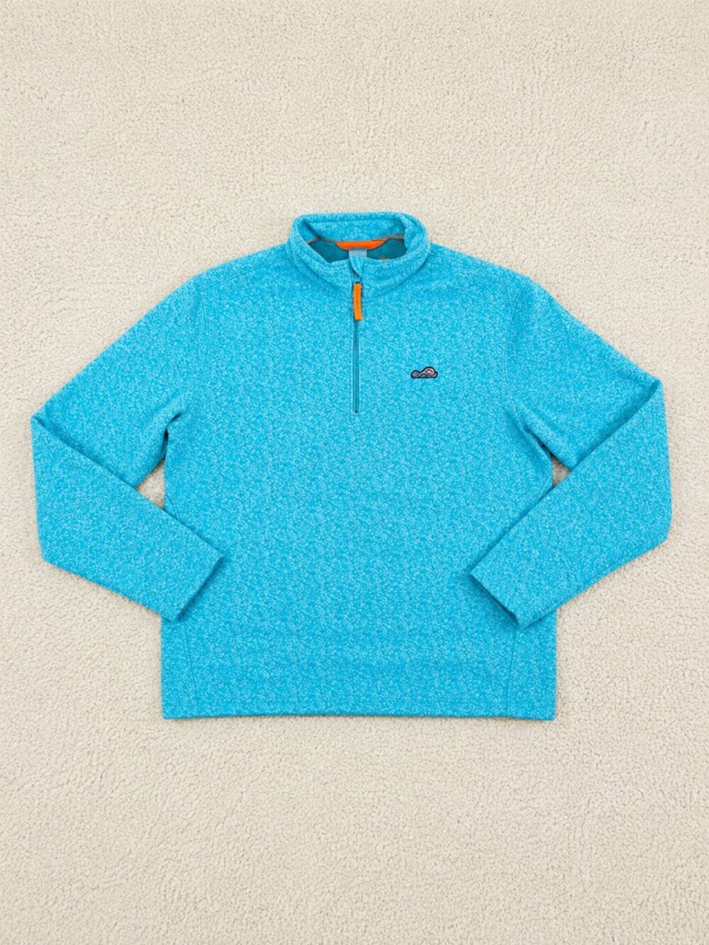 Chubbies The Mantelpiece Quarter Zip Fleece Pullover Turquoise Blue Men's Medium